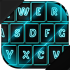 Neón Azul Teclado Tema icono