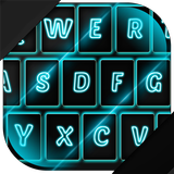 Neon Blue Keyboard Theme ไอคอน