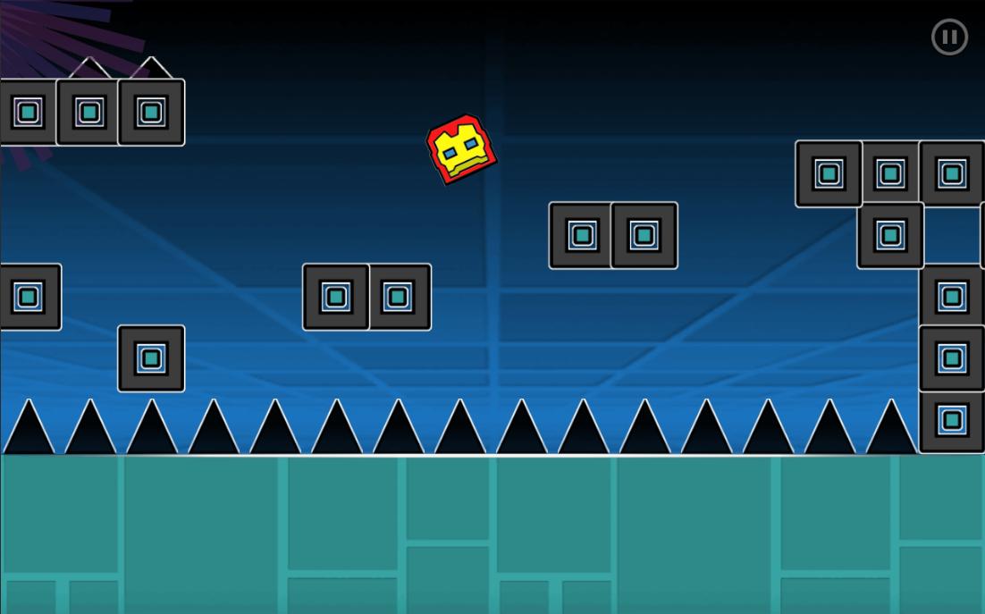 Игра geometry 3 dash. Геометри Даш Железный человек. Geometry Dash Triple Spike.