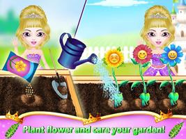 Little Girl Helper - Washing cloth and Gardening Affiche