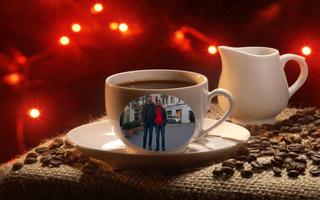 Tasse de café cadres photo Affiche