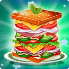 Restaurante de sandwich juego icono