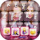 Foto Tastatur mit Emoji und Schriftart Zeichen