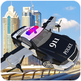 Police Flying Cop Car Driving 3D Zeichen