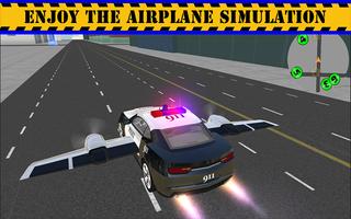 Police Flying Cop Car Driving 3D Ekran Görüntüsü 1