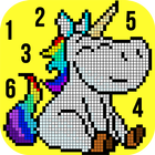 Color by Number Unicorn Pixel Art icon
