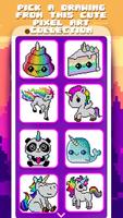 Color by Number Unicorn Pixel Art poster