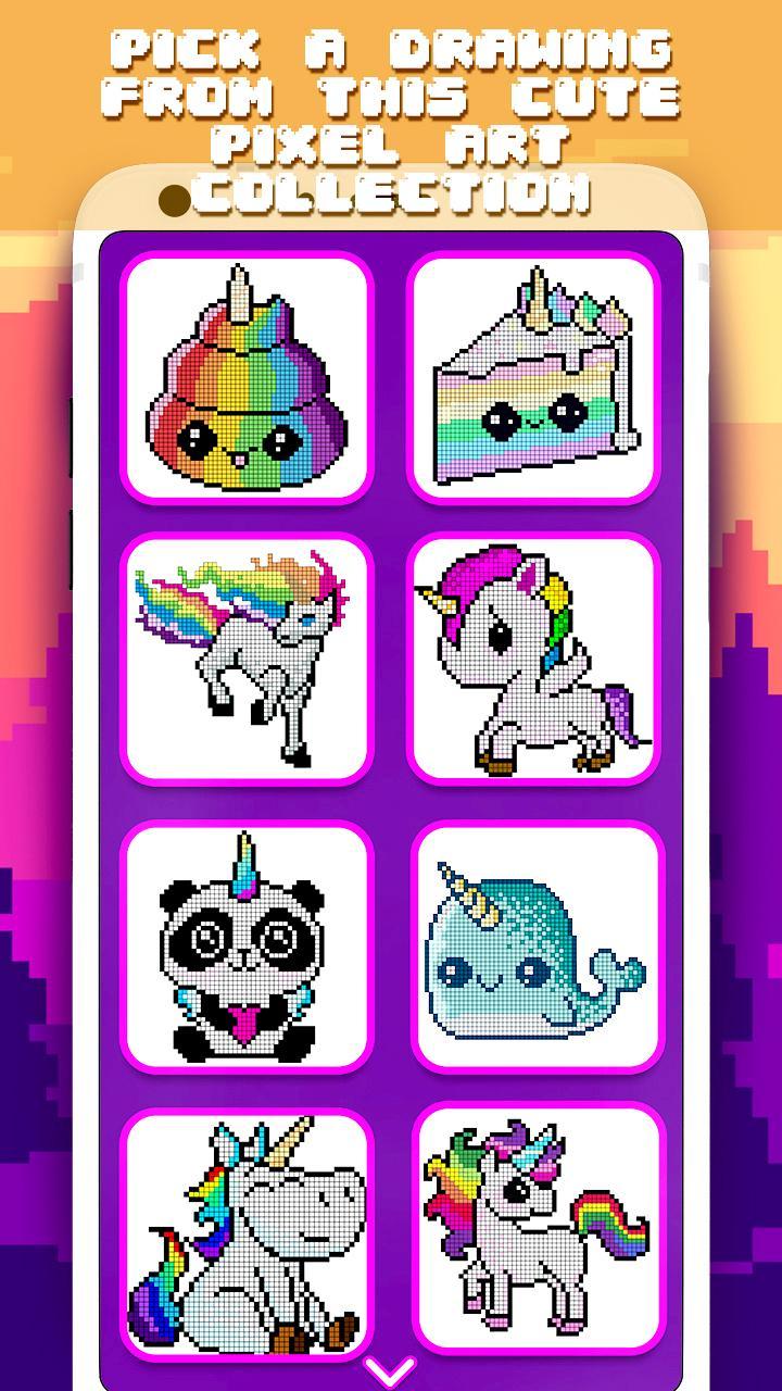Color By Number Unicorn Pixel Art For Android Apk Download