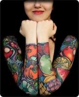 Красочные рукава татуировки постер