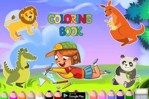 Coloring animals picture : alphabets for Kids Plakat