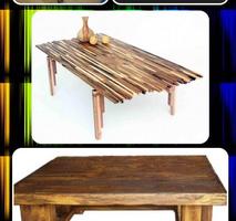 الإبداعات طاولة خشبية الملصق