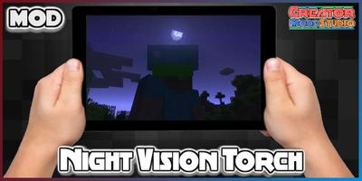 Night Vision Torch MOD for MCPE постер