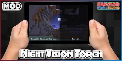 Night Vision Torch MOD for MCPE скриншот 1