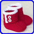 crochet baby shoes آئیکن