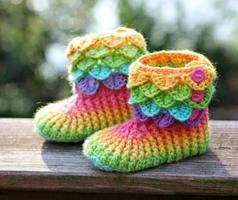 Crochet Slipper Boots For Kids Affiche