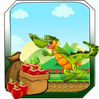 التمساح السعيد يقفز في الغابة 아이콘