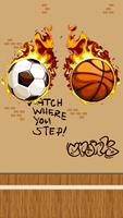 Mascot Dunks basket Affiche