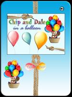 Chip y Dale en un globo Poster
