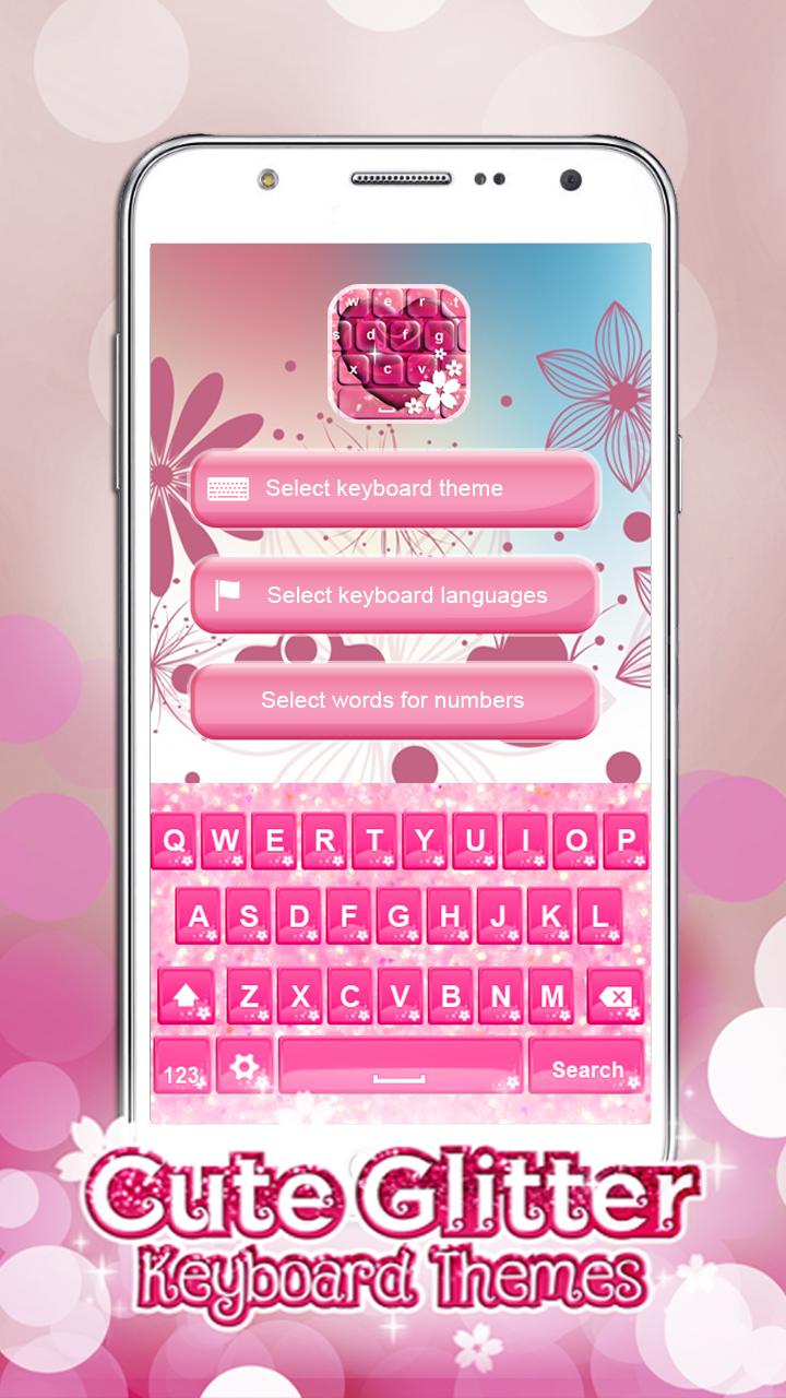 Android 用の ピンク輝くキーボード背景 Apk をダウンロード