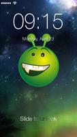 Green Alien Emoji Lock Screen الملصق