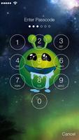 Green Alien Emoji Lock Screen captura de pantalla 1