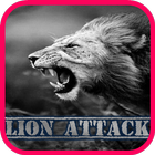Leão selvagem ataque ícone