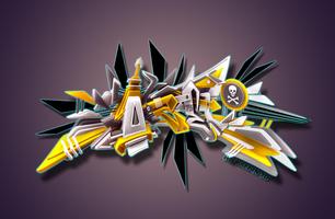 Graffiti in 3D Affiche