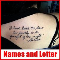 Name and Letter Tattoo Designs الملصق