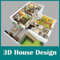 3D Minimalist House Plan Affiche