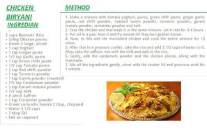 Chicken Biryani English Recipe Poster