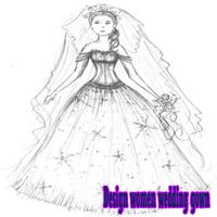 Design women wedding gown plakat