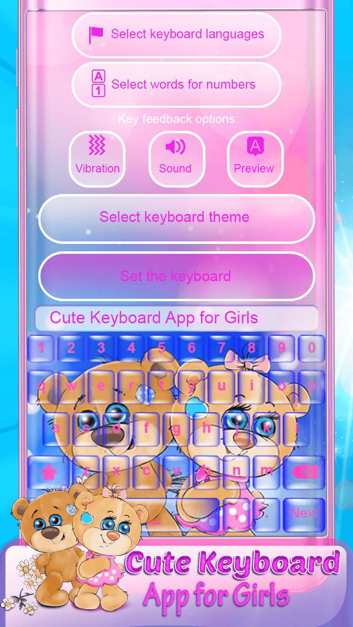 Android 用の 可愛いキーボードアプリ女の子用 Apk をダウンロード