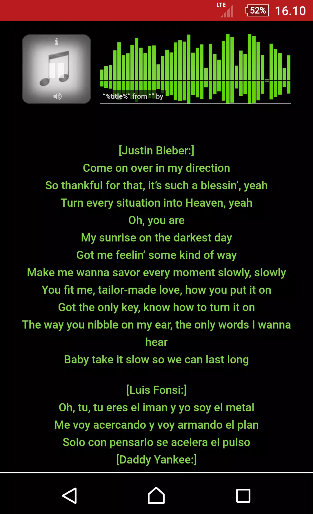 Luis Fonsi - Despacito - Lyrics APK pour Android Télécharger