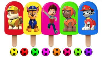 Lear Color With Ice Cream Soccer Balls For kids ảnh chụp màn hình 1