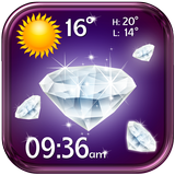 Diamonds Weather Clock Widget icône