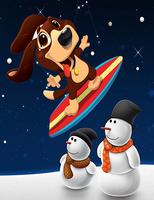 Dog surfer Plakat