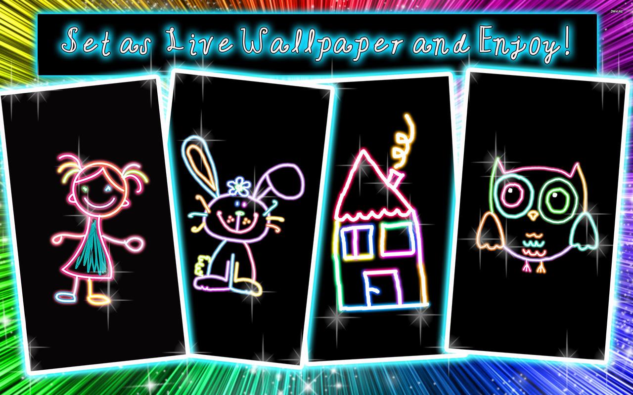Animasi Doodle Art Wallpaper Neon Hidup For Android APK Download