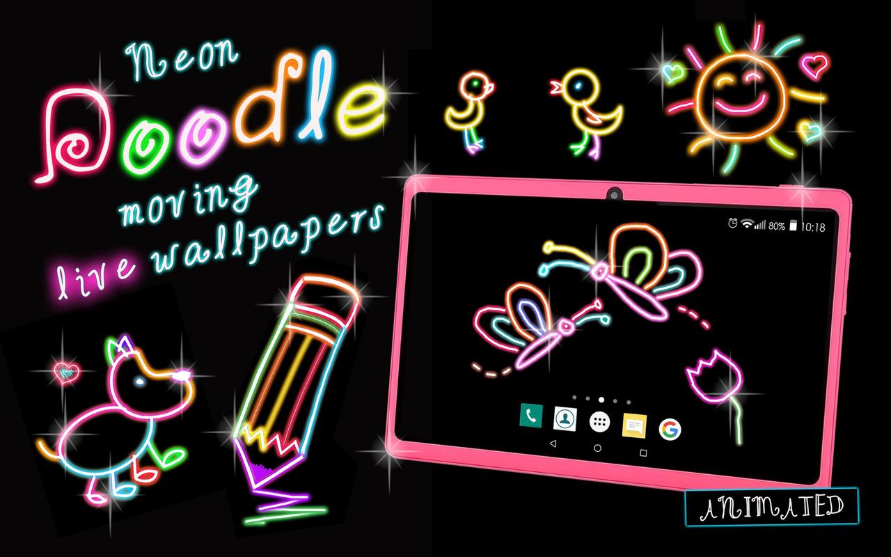 Animasi Doodle Art Wallpaper Neon Hidup For Android APK Download