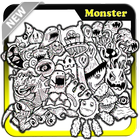 Doodle Monster Art Zeichen