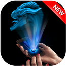 AR Hologram 3D Dragon GO Neon Blue simulator APK