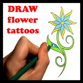 Draw Flower Tattoo step by step icon