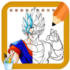 How to draw Amazing goku's all Forms from DBZ-icoon