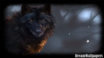 Black Wolf Wallpaper capture d'écran 1