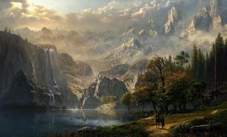 Fantasy Landscape Wallpaper Ekran Görüntüsü 1