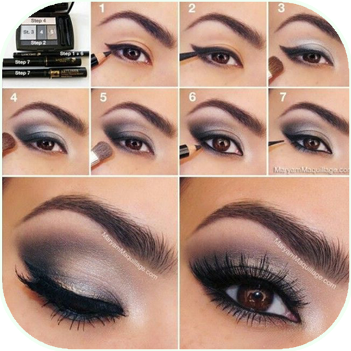 Eyes makeup steps for girls