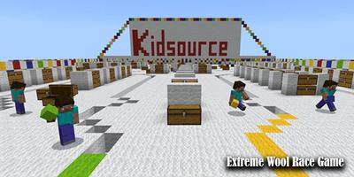 Map Extreme Wool Race Game Minecraft Affiche