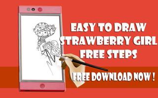 Easy To Draw Strawberry Girl Kids Affiche