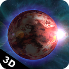 Alien Planet Pink Red & Sun 3D icon