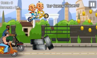 Little Twin Boys Upin-Ipin Bike Dash captura de pantalla 1