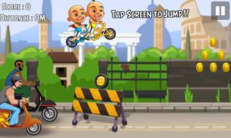 Little Twin Boys Upin-Ipin Bike Dash captura de pantalla 2